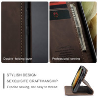 Retro Wallet Slim voor Samsung S21 Ultra Bruin