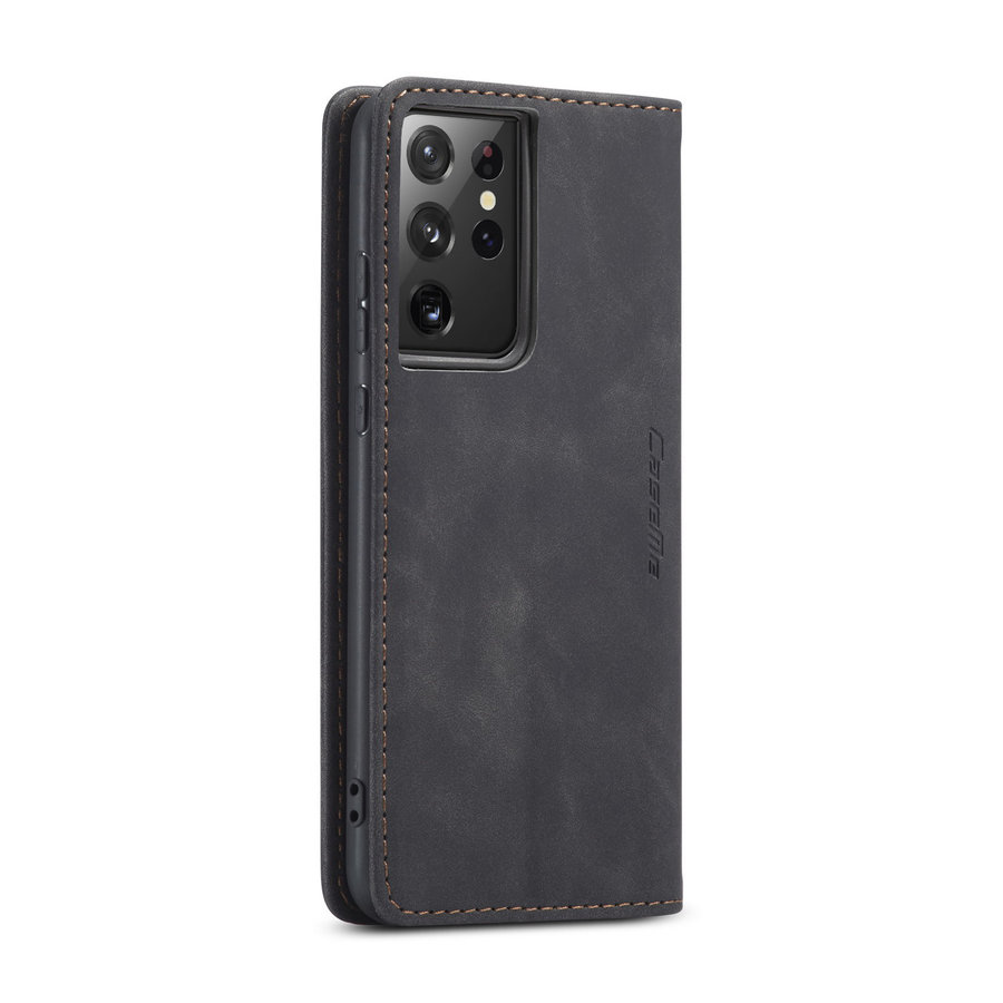 Retro Wallet Slim für Samsung S21 Ultra Black