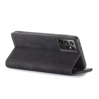 Retro Wallet Slim voor Samsung S21 Ultra Zwart