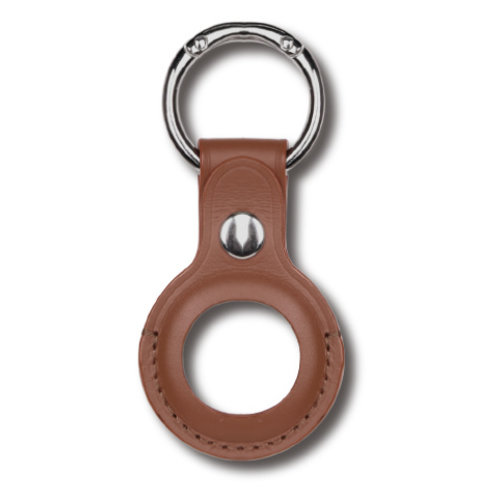  Devia Apple AirTag Leather Keychain Ring Marrón 