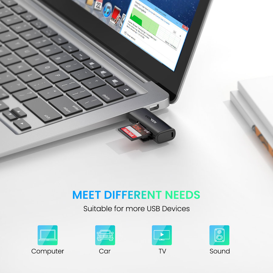 Lecteur de carte 2-en-1 USB 3.0 vers SD & Micro SD