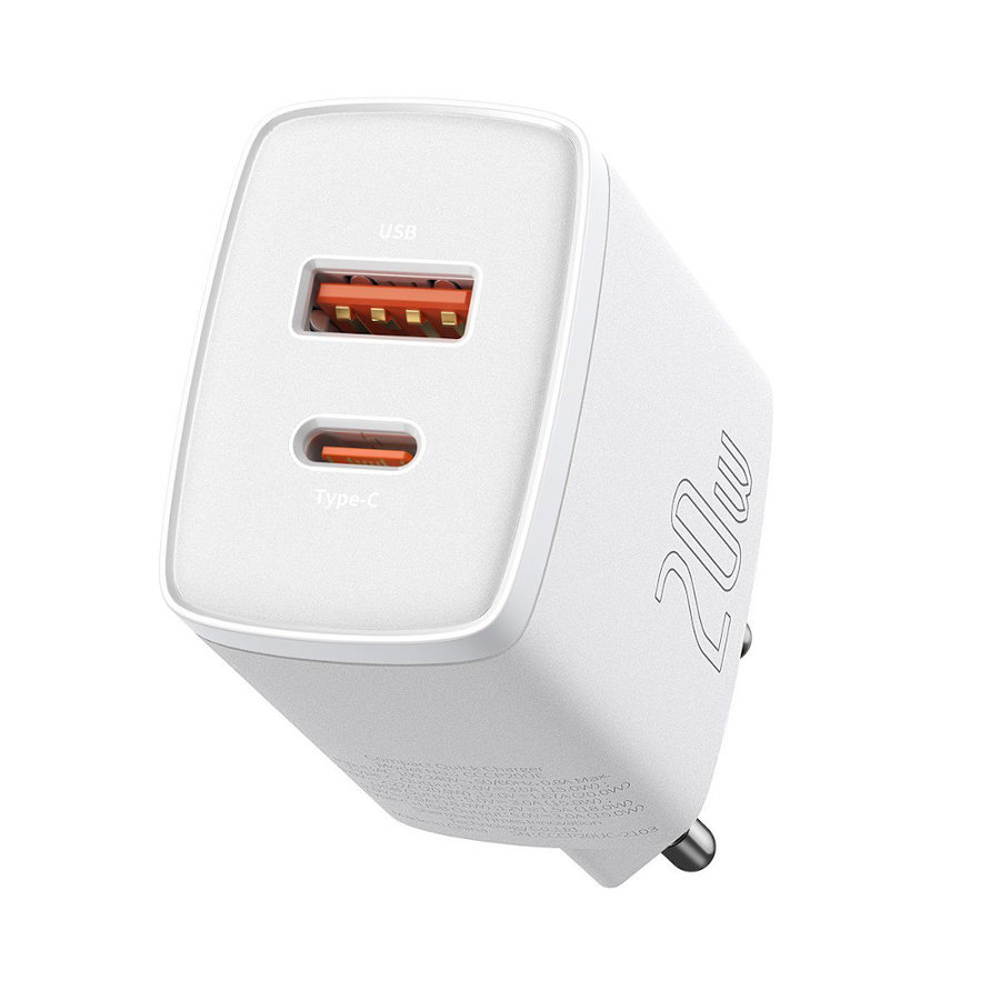 Chargeur de voyage compact USB-A/USB-C 20W