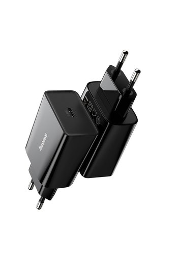  Baseus Mini Cargador de Viaje USB-C PD 20W Negro 