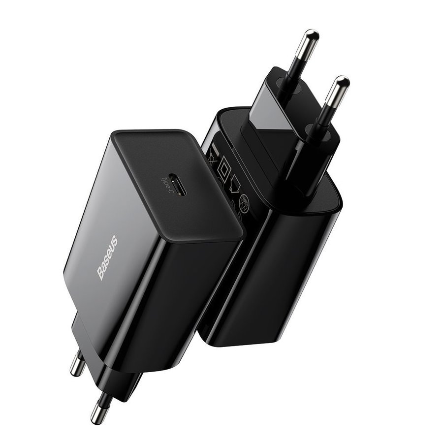 Mini Cargador de Viaje USB-C PD 20W Negro