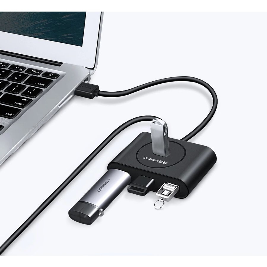 USB 3.0 + USB-C 3.1-Hub 4 Anschlüsse