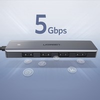 5-in-1 USB-C Hub met 4x USB 3.2 + 1x Micro USB