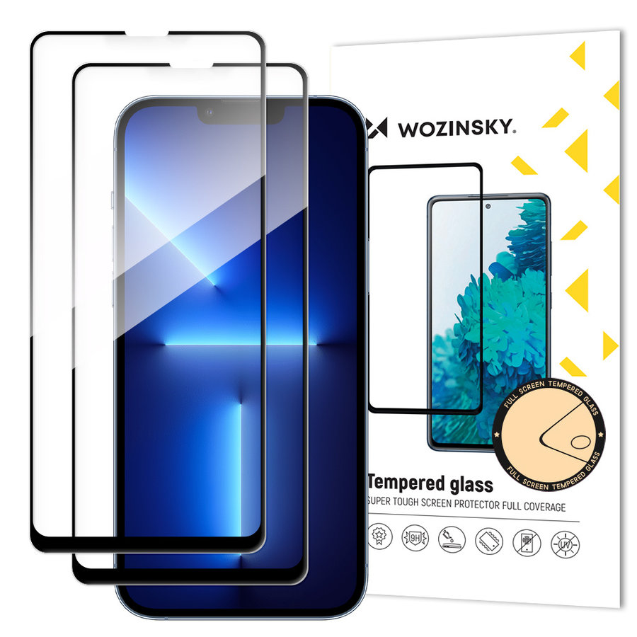 2x Full Glue Screen Protector iPhone 14/13Pro/13 Tempered Glass