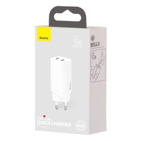 65W GaN Fast Charger 2x USB-C Wit