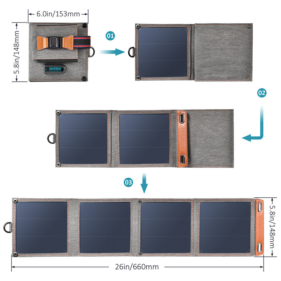 14W Foldable Solar Charger