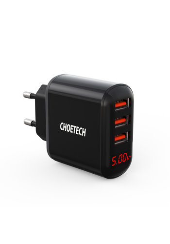  Choetech Travel charger 3x USB-A LED 