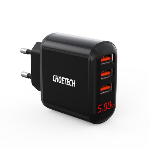 Choetech Travel charger 3x USB-A LED 