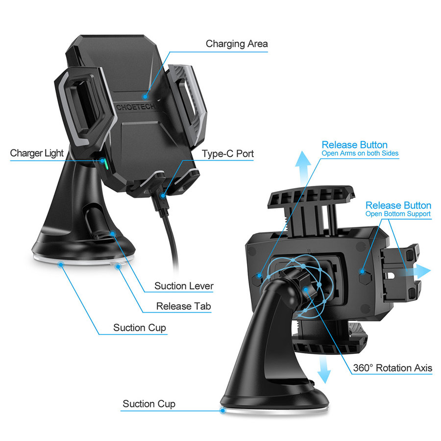 10W Wireless Charger/Car Holder