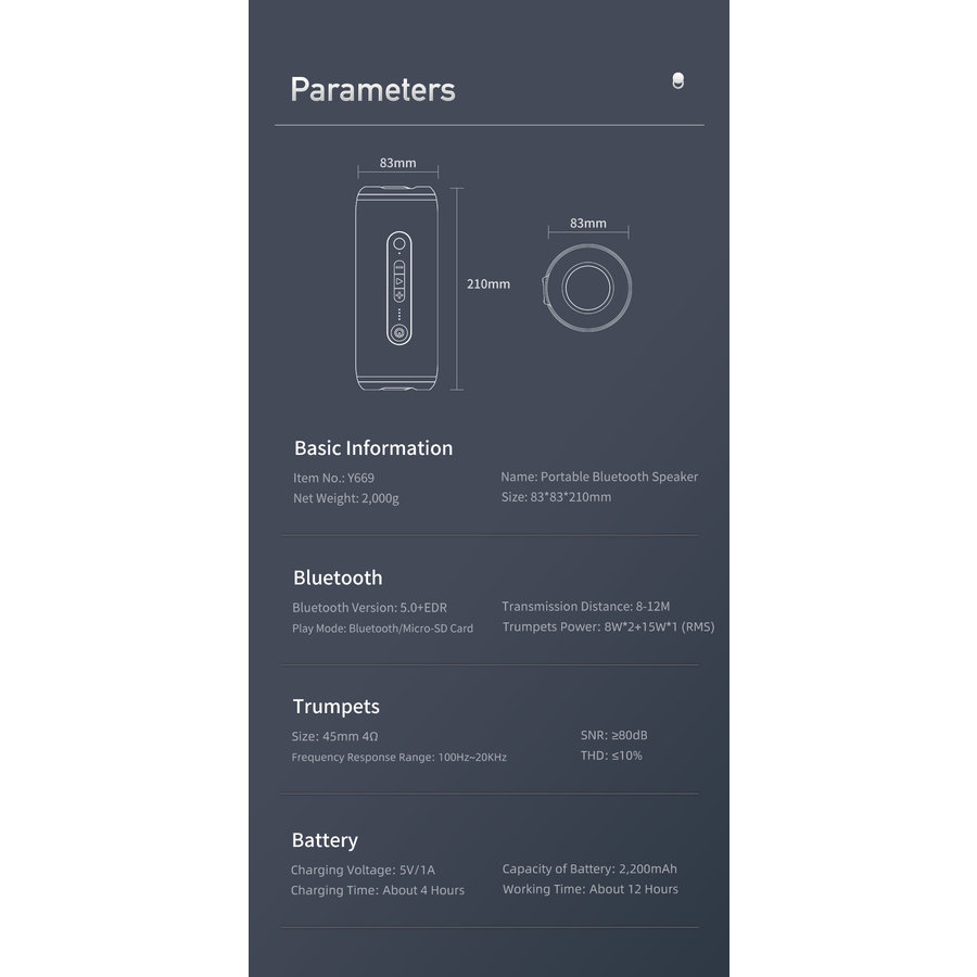 Altoparlante Bluetooth IPX7 31W