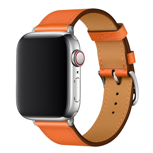  Devia Apple Watch PU Leather band 42/44/45/49mm Oranje 