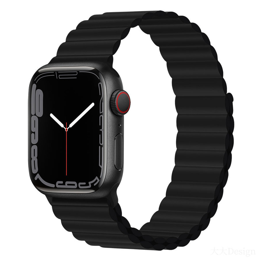 Cinturino sportivo nero Apple Watch 42/44/45/49 mm - Cinturino magnetico Sport3 serie Deluxe