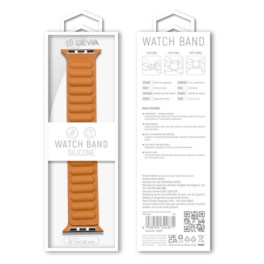 Cinturino in pelle bicolore per Apple Watch 42/42/45/49 mm nero