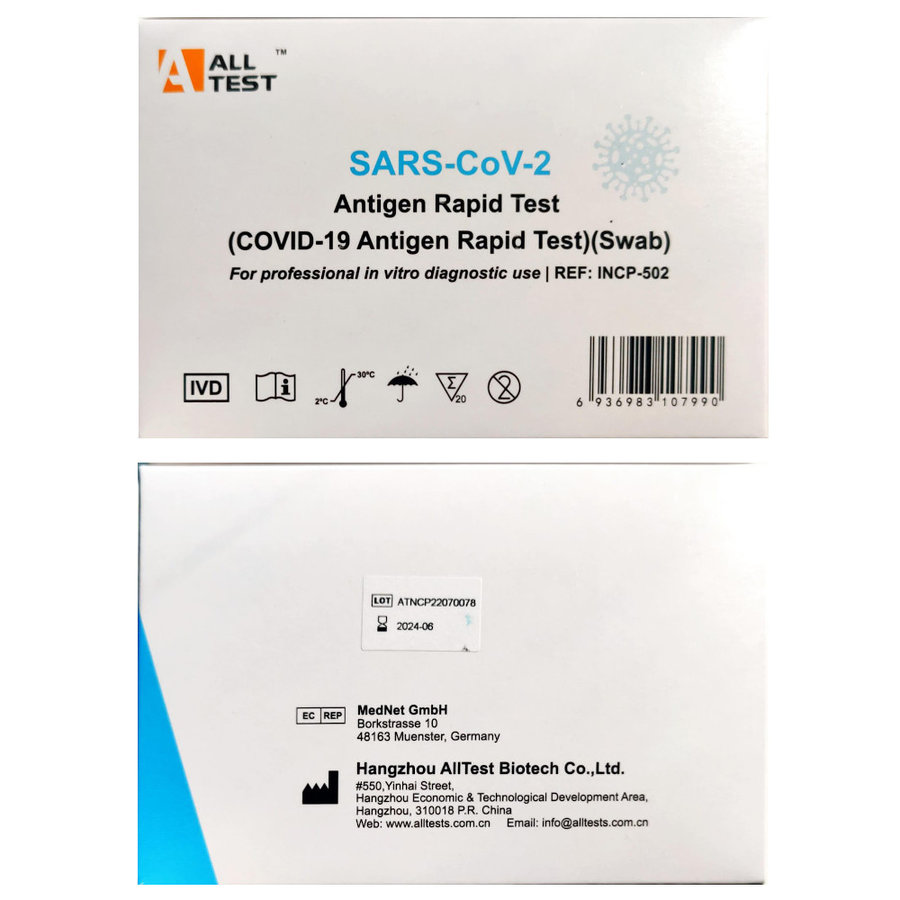 800x COVID-19 Professional Test Kit (Swab) - 1 carton