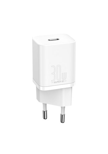  Baseus Caricabatterie Super Si Fast 1C 30W EU Bianco 