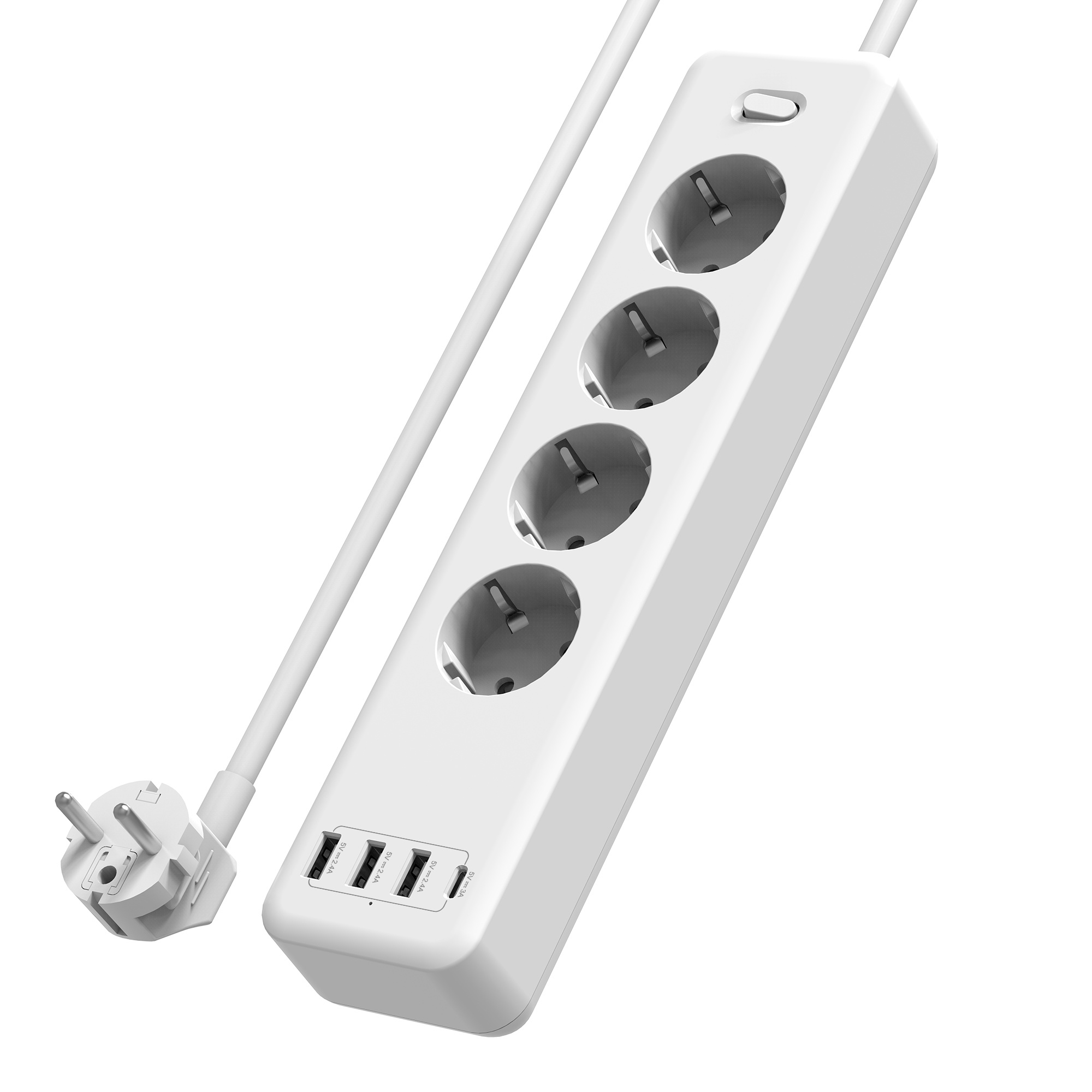 Steckdose mit 2 USB Anschluss | weiß | 250 V Steckdose mit 2.4A USB | Laden  aller mobilen Geräte | SW10019
