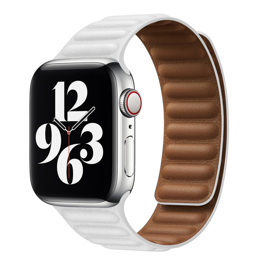 Dwukolorowy skórzany pasek Apple Watch 42/44/45/49 mm biały