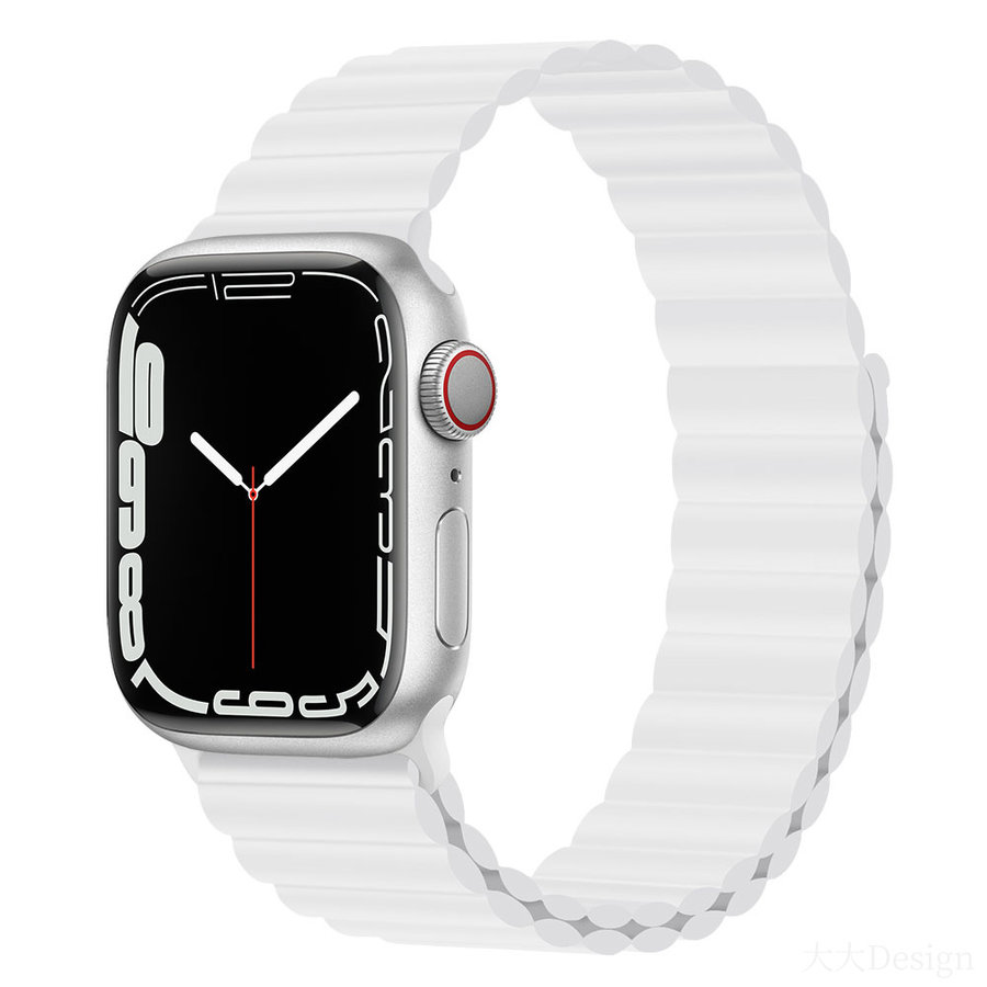 Apple Watch 42/44/45/49mm Bracelet Sport Blanc - Bracelet Magnétique Sport3 Série Deluxe