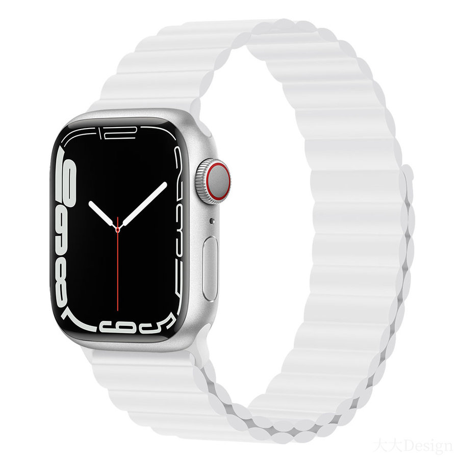 Apple Watch 42/44/45/49mm Wit Sportbandje - Deluxe Series Sport3 Magneet Strap