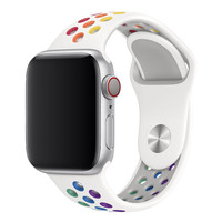Apple Watch 38/40/41 mm Weiß+Regenbogen-Sportarmband – Deluxe Series2 Sportarmband