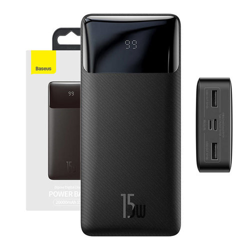  Baseus Batterie Externe 15W 20 000 mAh Noir 