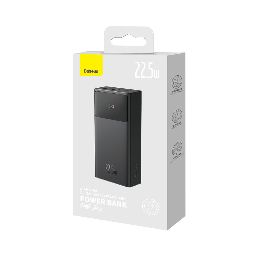 22.5W Power Bank 30,000mAh Black