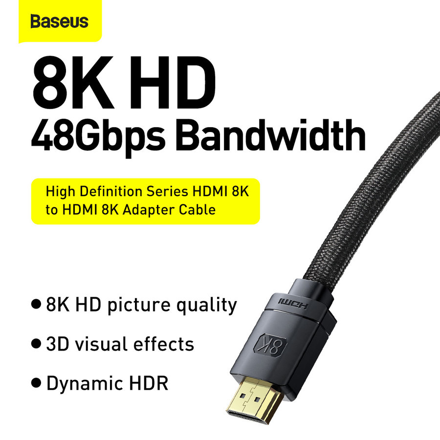 Kabel HDMI 2.1 8K 2m Czarny