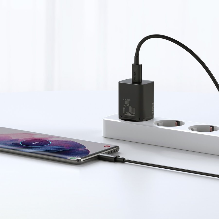 Caricabatterie rapido Super Si 1C 25W + cavo USB-C