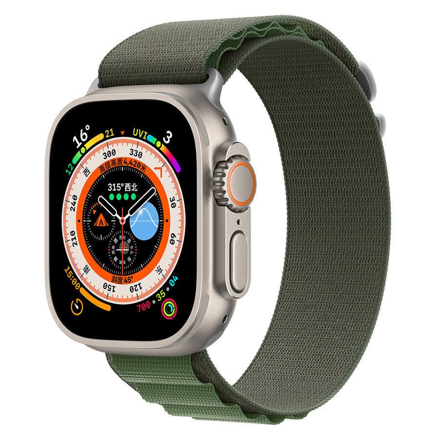Apple Watch 42/44/45/49 mm Grün – Deluxe Series Sport5 Nylonarmband
