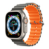 Devia Apple Watch 42/44/45/49 mm Grau+Orange – Deluxe-Serie Sport6 Silikon