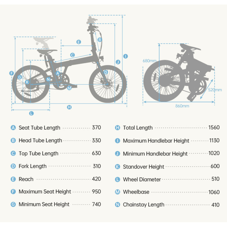 e-Bike A20 Air Grijs Opvouwbaar