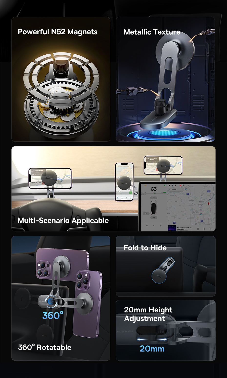 Support de Voiture Magnétique MagSafe 360 idéal pour iPhone avec  technologie MagSafe