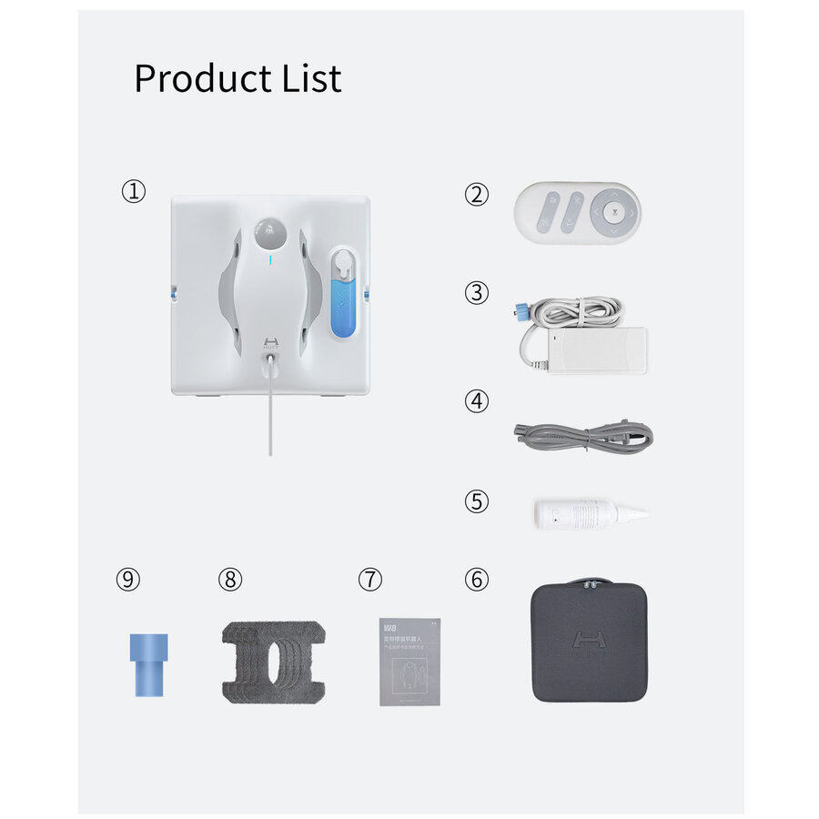 W8 Elektryczny robot do czyszczenia okien ze strumieniem wody