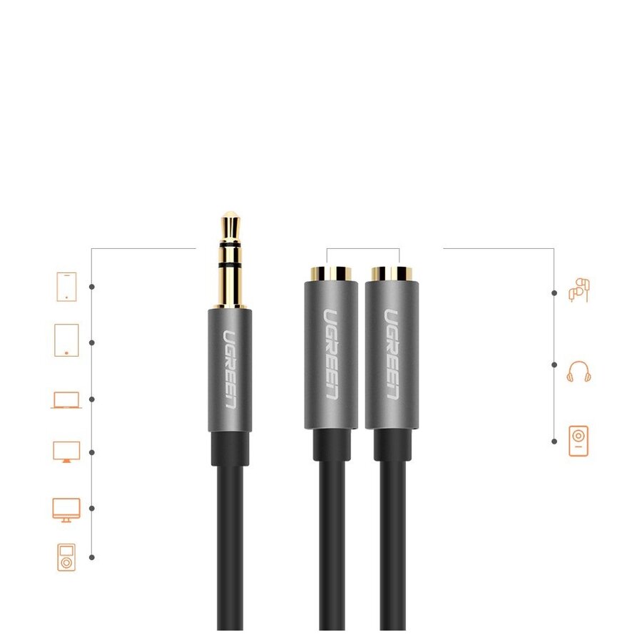 Divisor de audio AUX conector de auriculares de 3,5 mm de 20 cm