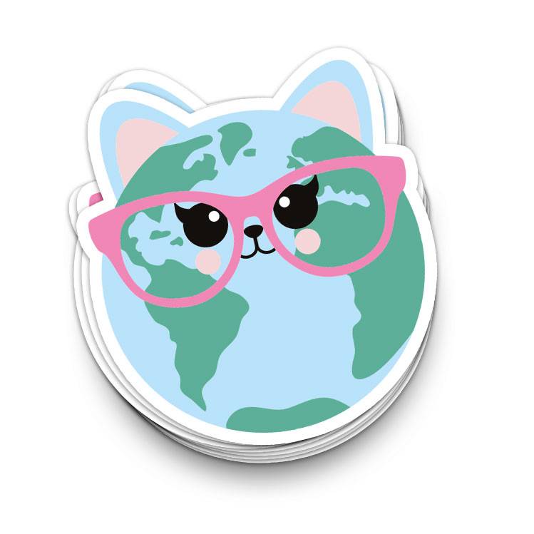 Studio Inktvis Sticker Cat World studio inktvis kopen in de aanbieding