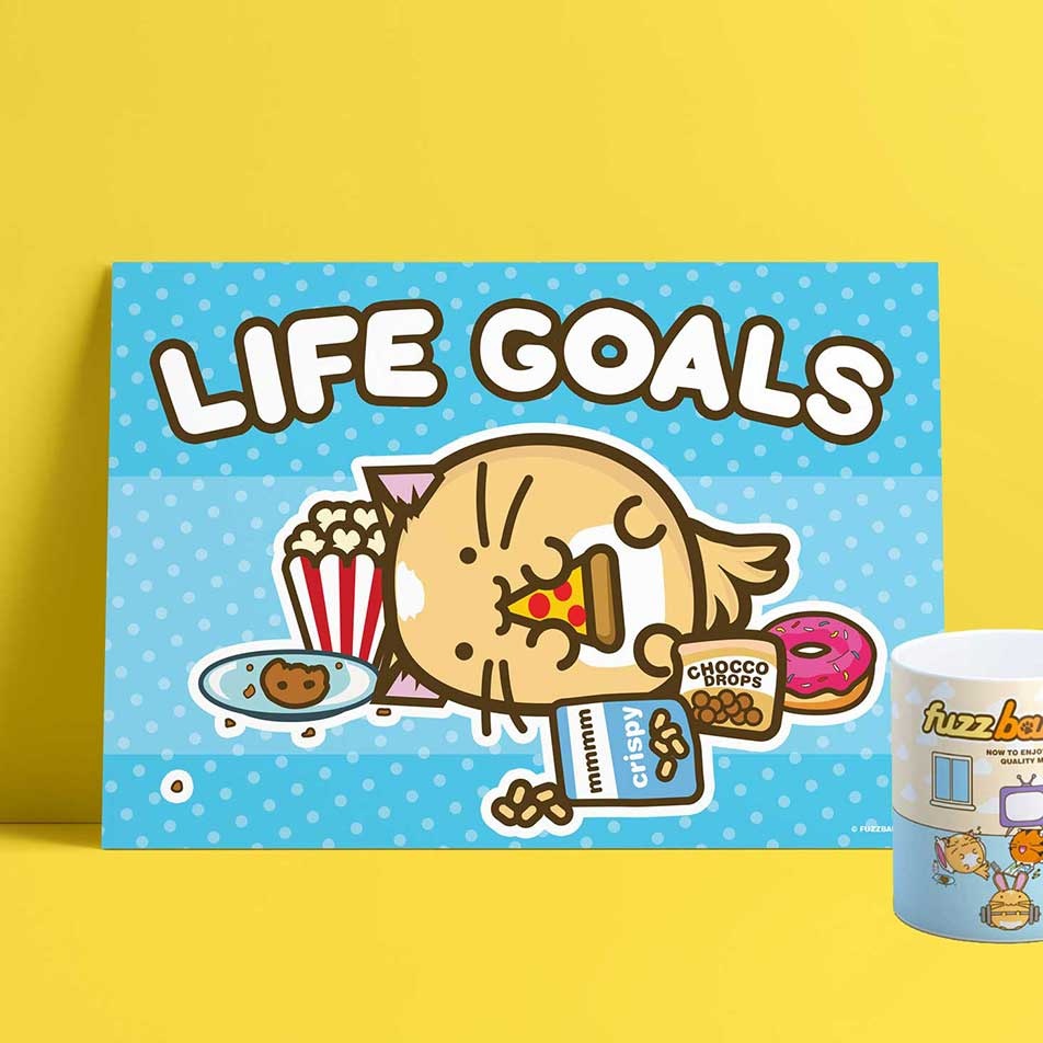 Fuzzballs Print A4 Life Goals