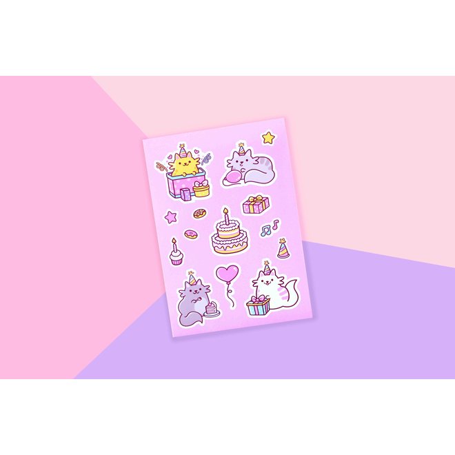 Sticker sheet - Birthday Cats