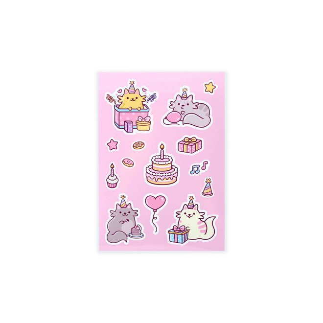 Sticker sheet - Birthday Cats