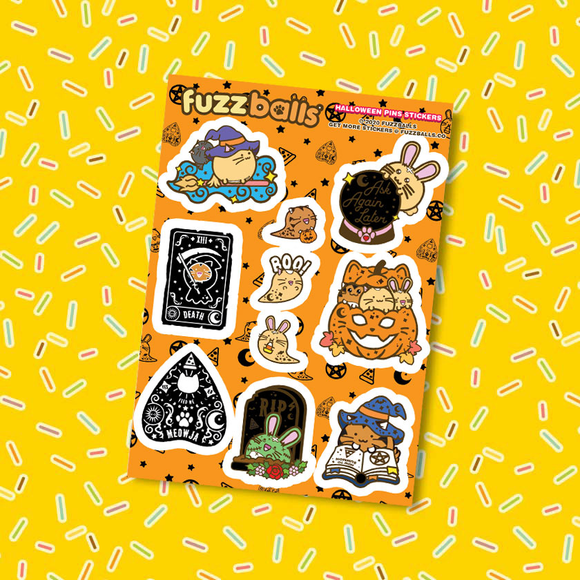 Fuzzballs Fuzzballs stickervel - Halloween pin