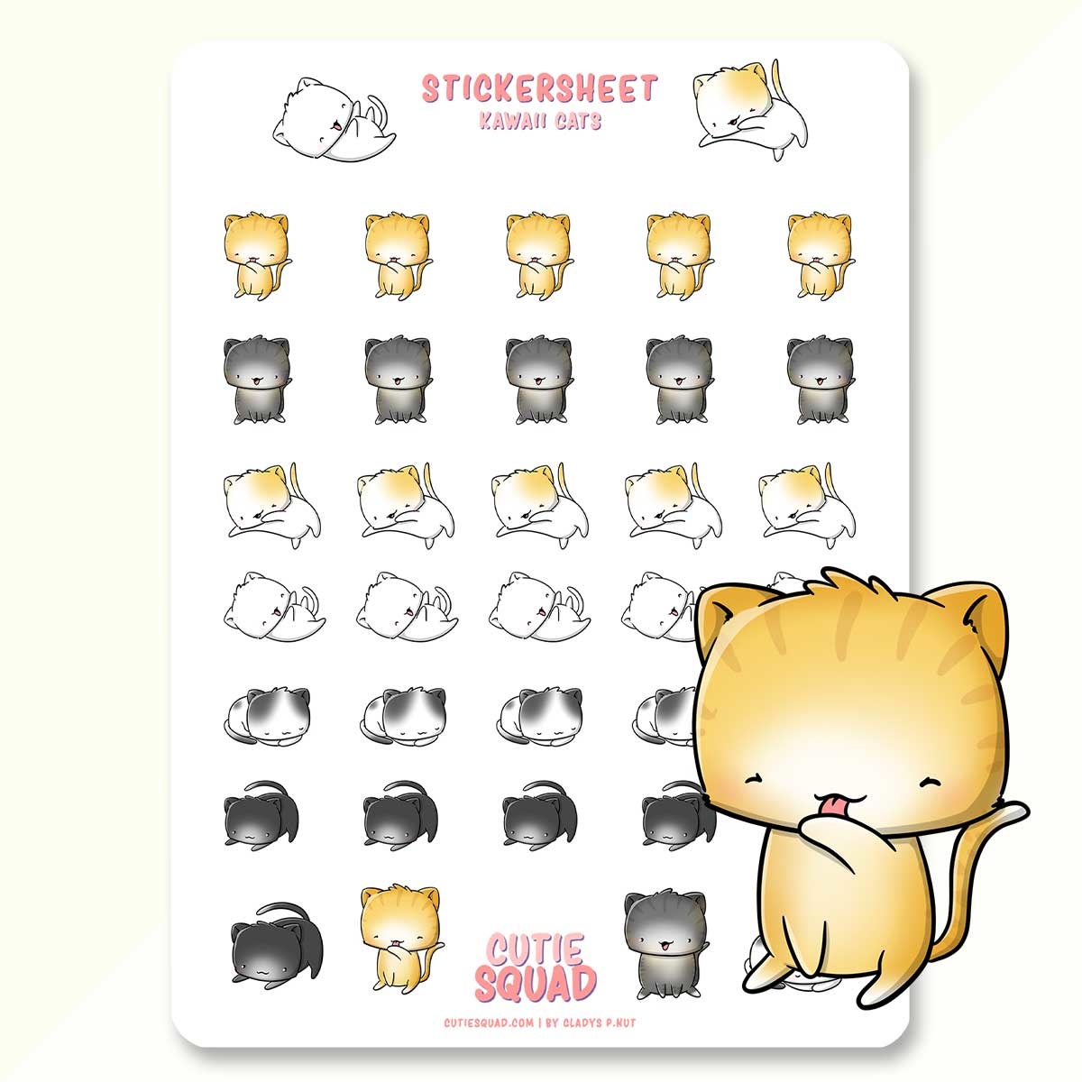CutieSquad Stickervel - Kawaii Cats