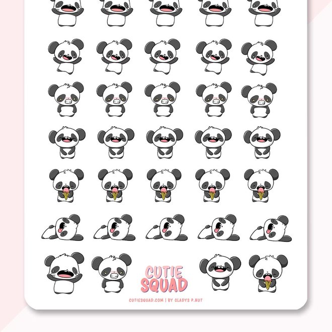 CutieSquad Sticker sheet - Kawaii Pandas