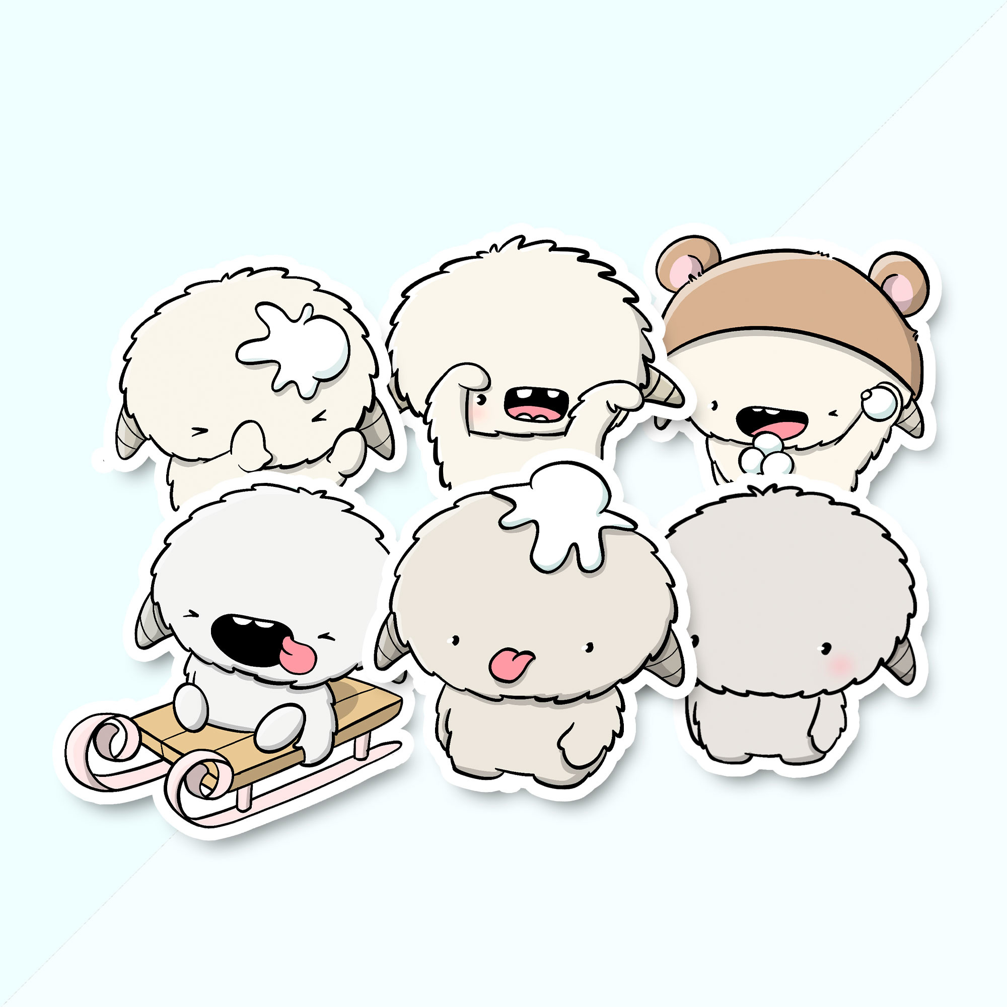 CutieSquad Stickerset - Kawaii Yeti