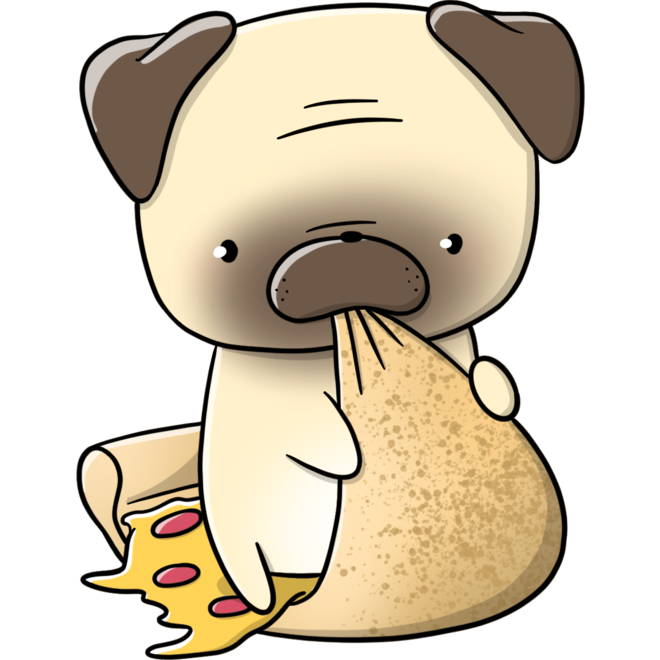 CutieSquad Stickerset - Pugs with food