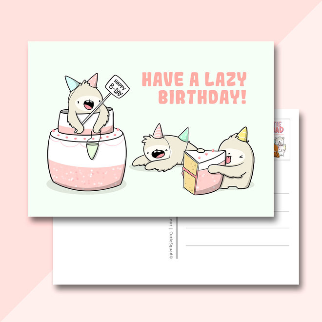 Ansichtkaart - Lazy birthday (LIMITED!)