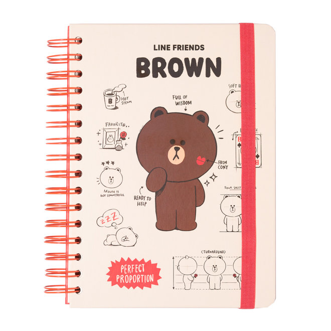 Line Friends hardcover bullet journal - Brown