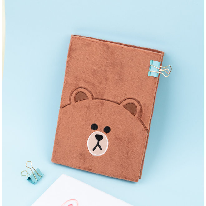 Line Friends A5 plush notebook - Brown