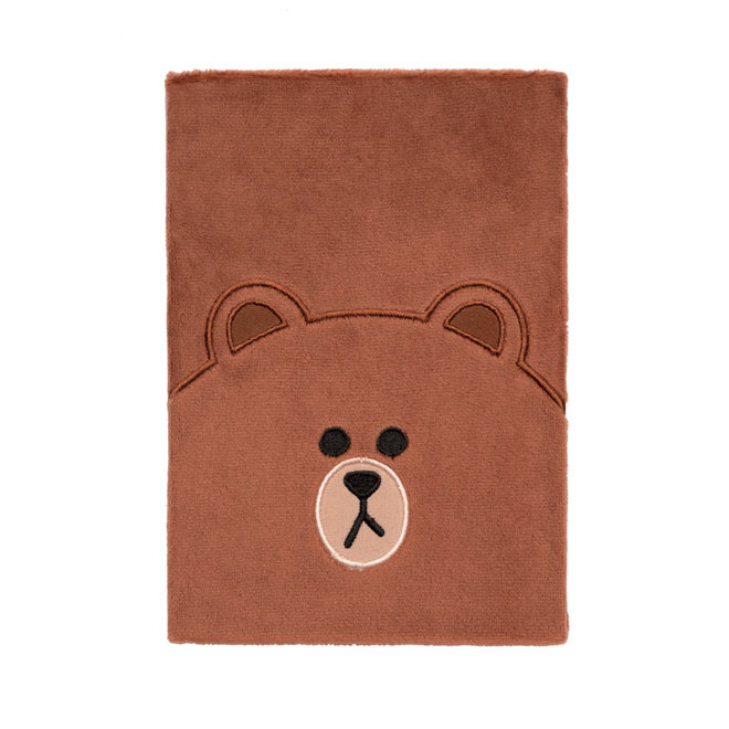 Line Friends A5 pluche notebook - Brown